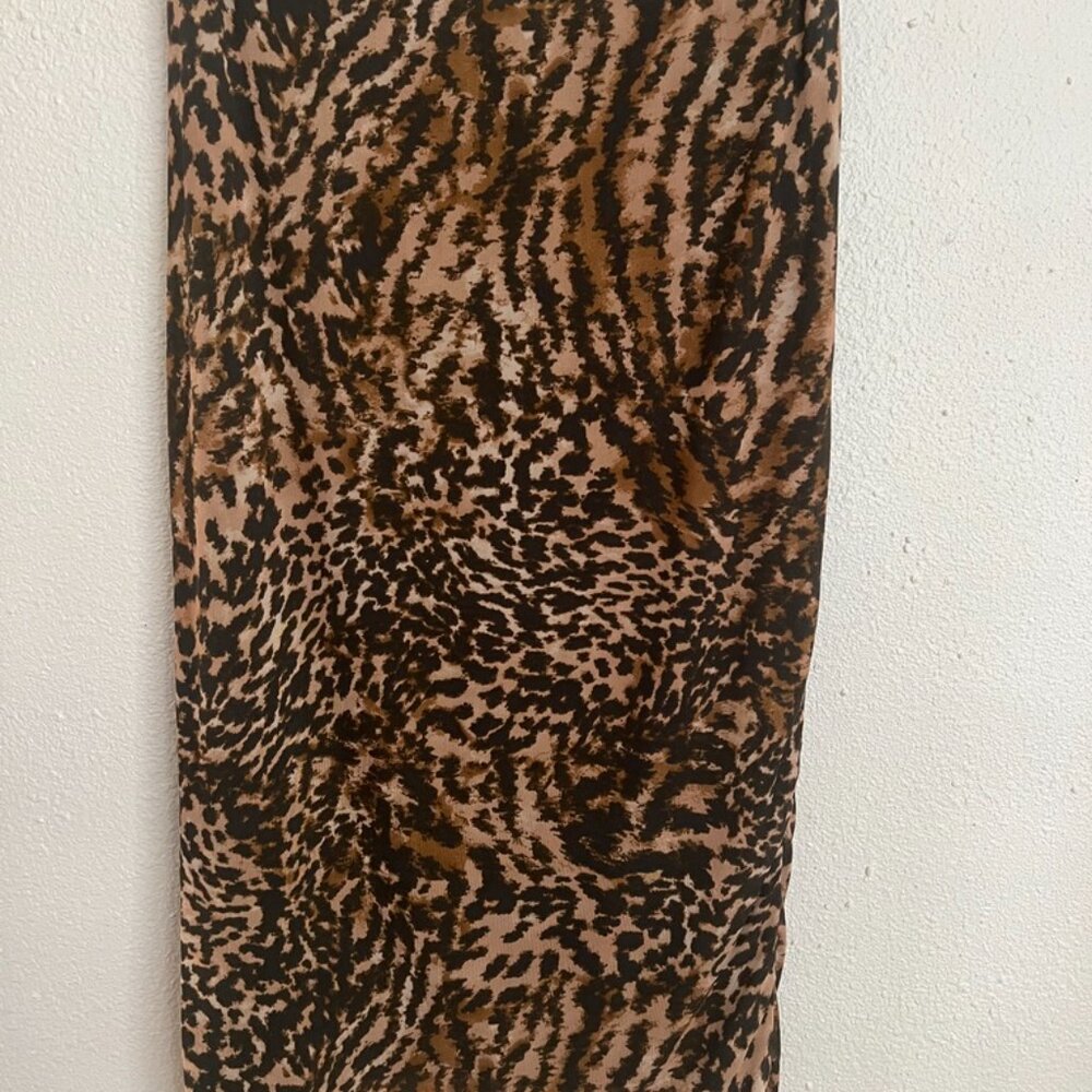Afrm Leopard Print Mesh Midi Skirt - image 2